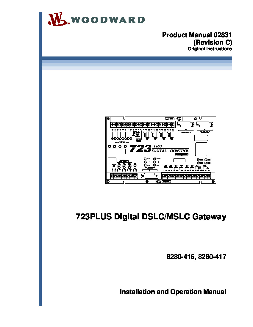 First Page Image of 8280-417 Woodward 723PLUS Digital DSLCMSLC Gateway 02831.pdf